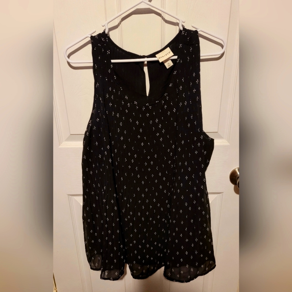 Ava & Viv flowy pleated blouse 2x